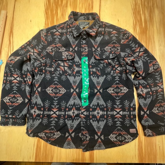 Jachs NY Aztec Sherpa Lined Jacket NWT‎ Polyester Wool Blend - Picture 1 of 5